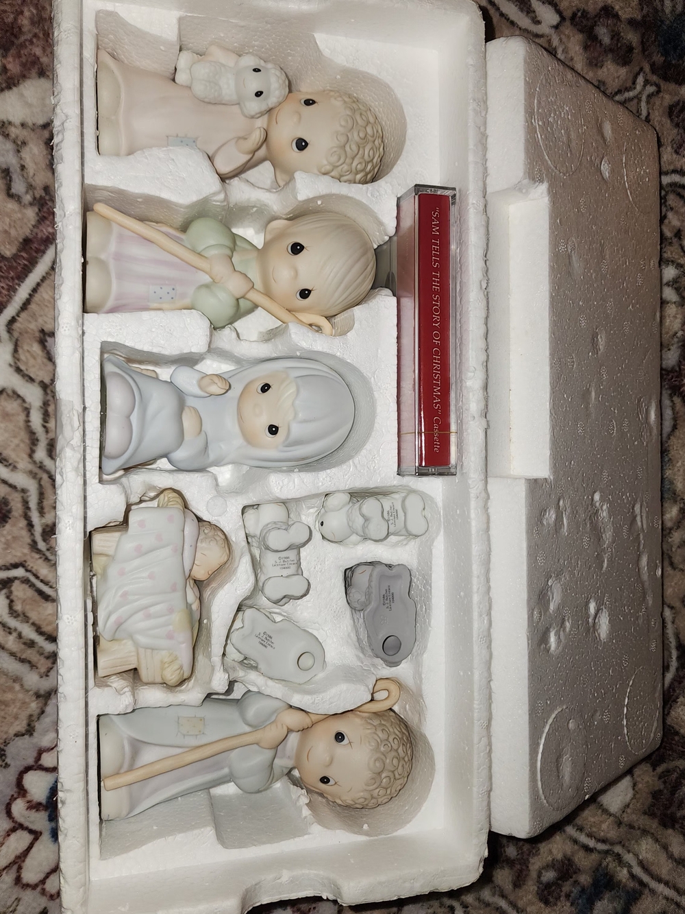 Precious Moments Porcelain Nativity Set in Soft White, Cream and Pastel Accents